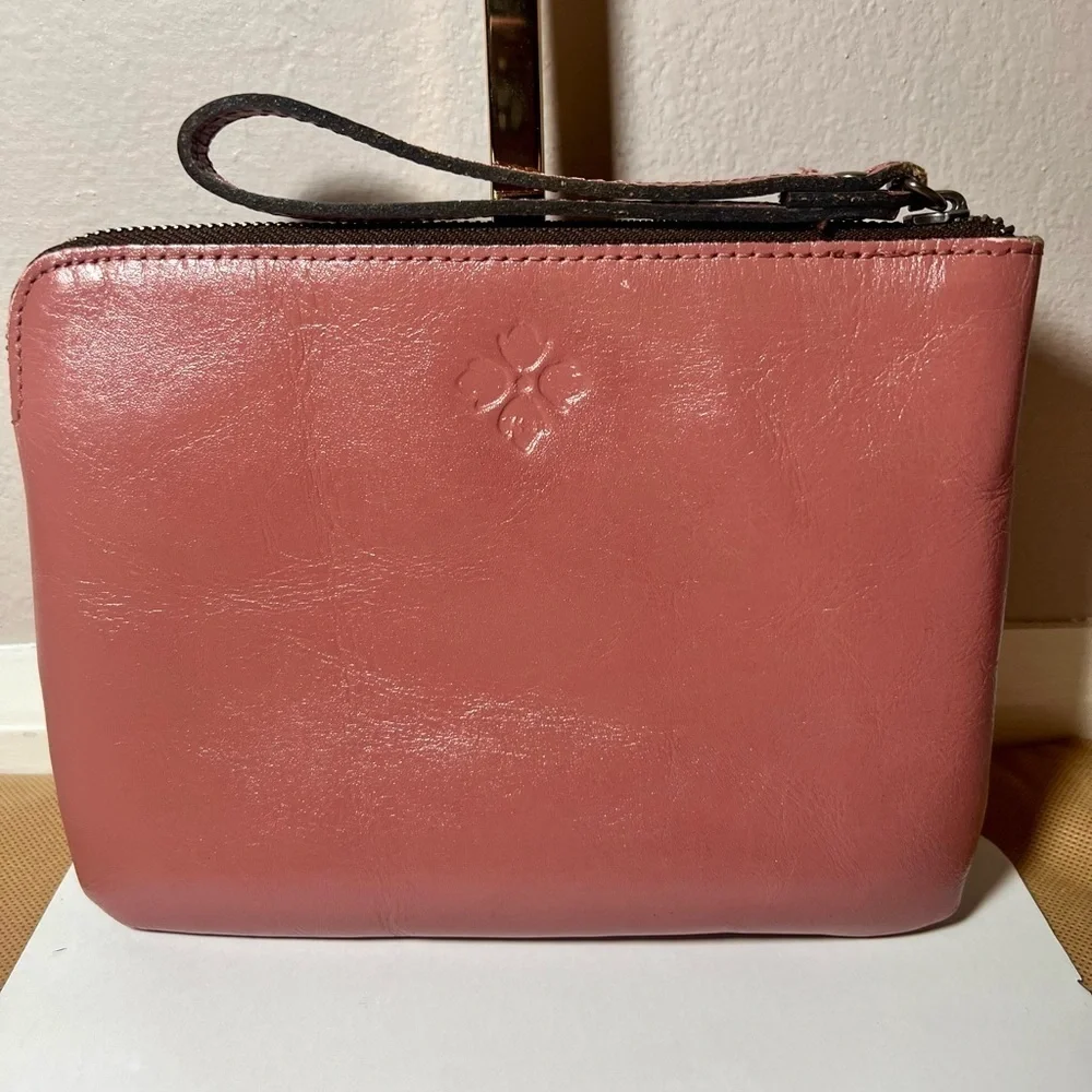 Patricia Nash Tooled Leather Cassini Wristlet- Old Rose